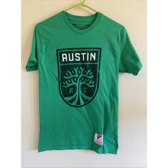 Mitchell & Ness Green Verde Austin FC Soccer Futbol Graphic Tshirt Adult Small - Picture 1 of 5
